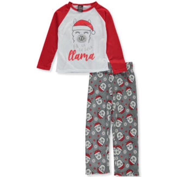 PJ’s & Presents Girls Size 4 Pajama Set “Fa La La La Llama” Christmas Sleepwear - Picture 1 of 6